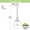 Миниатюра фото подвесной уличный светильник fumagalli sichem/g250. g25.120.000.wyf1r | 220svet.ru