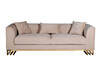 Миниатюра фото диван трехместный велюр бежевый garda decor 102an-20493 | 220svet.ru
