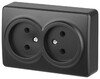 Миниатюра фото розетка эра эксперт 11-2202-05 2х2p ip20 16a-250в оу антрацит б0062997 | 220svet.ru